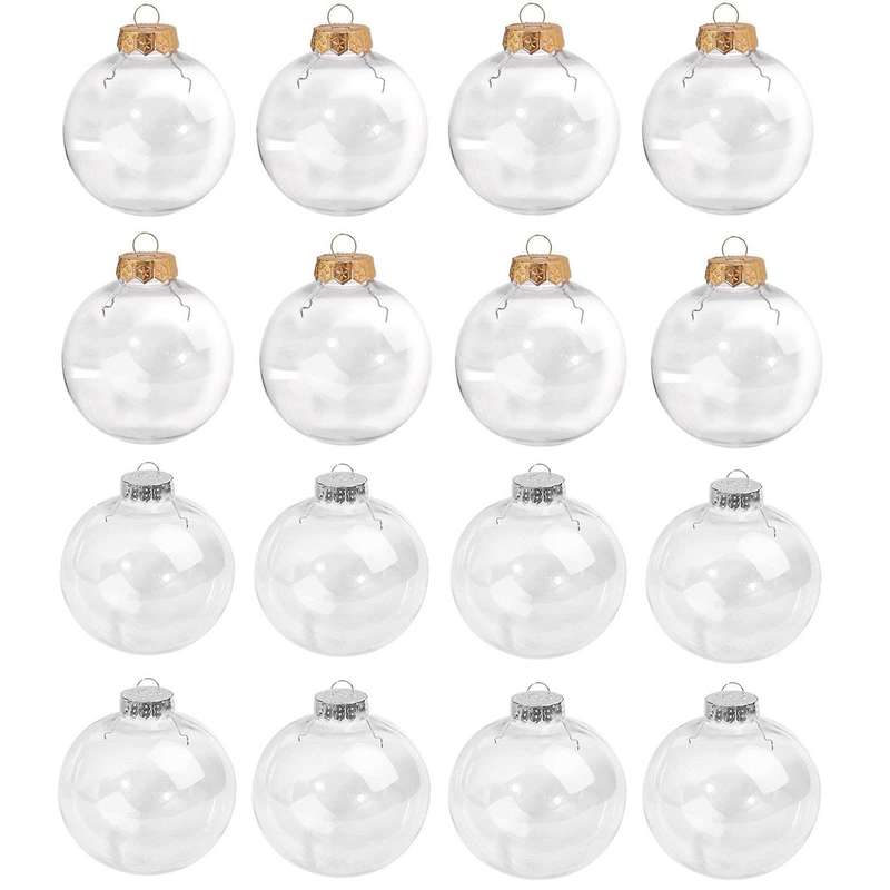 16pcs Plastic Fillable Christmas Tree Ball Diy with Removable Cap