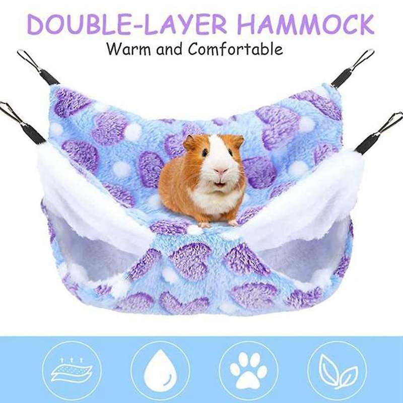 2 Pcs Guinea Pig Rat Hammock Toys Bed for Small Animals Chinchilla M