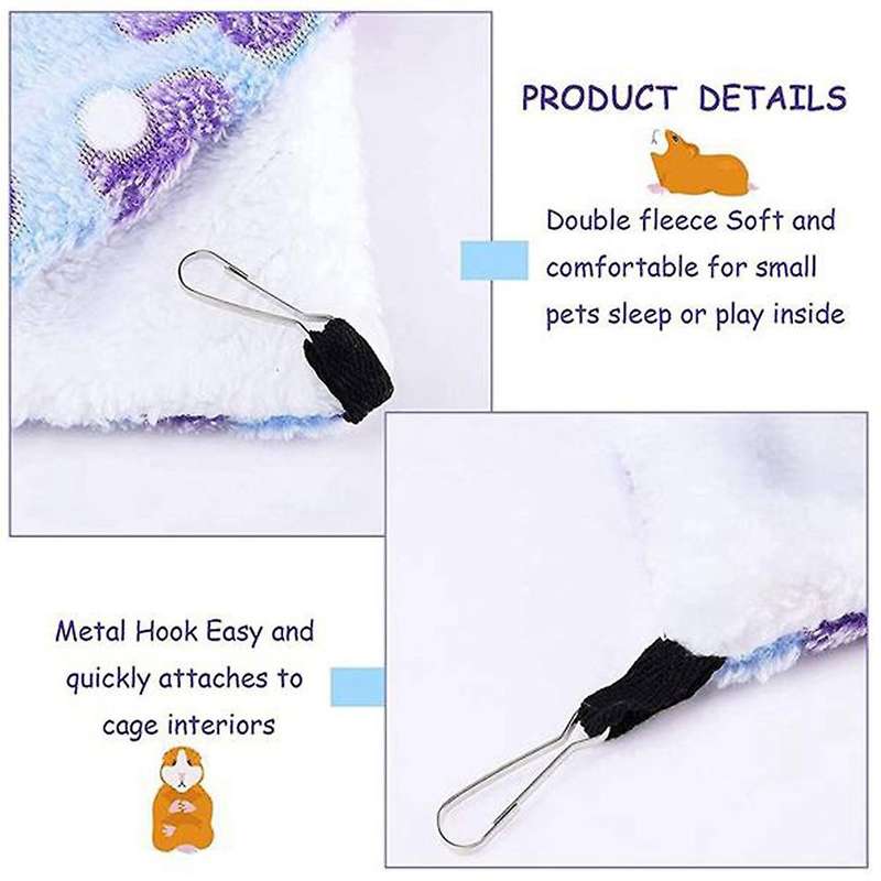 2 Pcs Guinea Pig Rat Hammock Toys Bed for Small Animals Chinchilla M