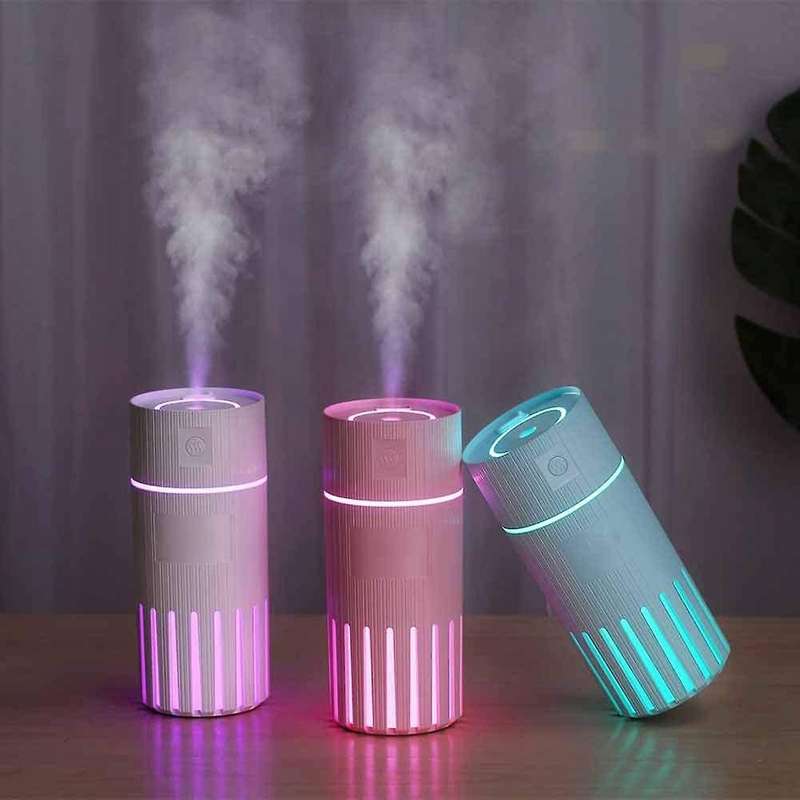 2 In 1 Mini Cool Mist Humidifier for Car Travel Bedroom Home,pink