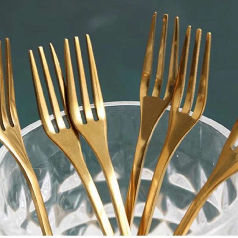 20pcs Stainless Steel Flatware Fruit Fork Leaf Shape