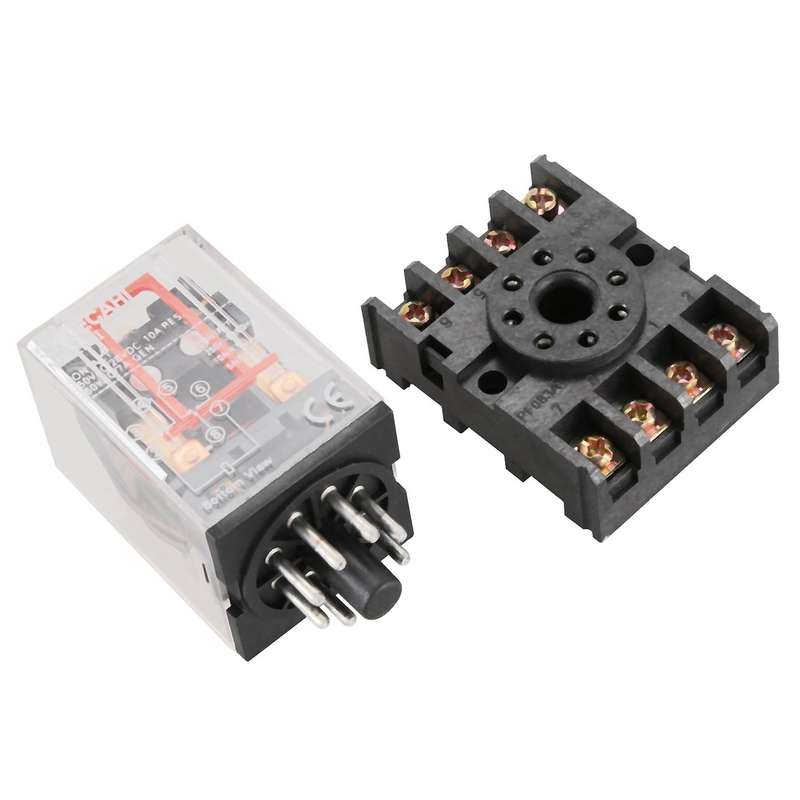 2x Mk2p-i Clear Shell Dpdt Ac220v Coil Power Relay Socket Base