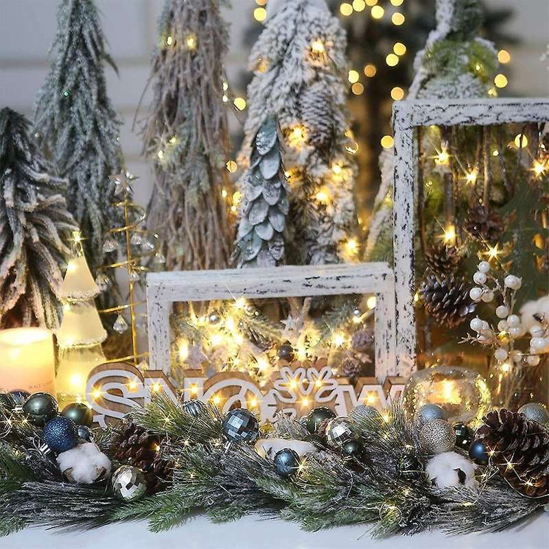 64 Pcs Christmas Ornaments Gifts Christmas Tree Balls -blue Gold