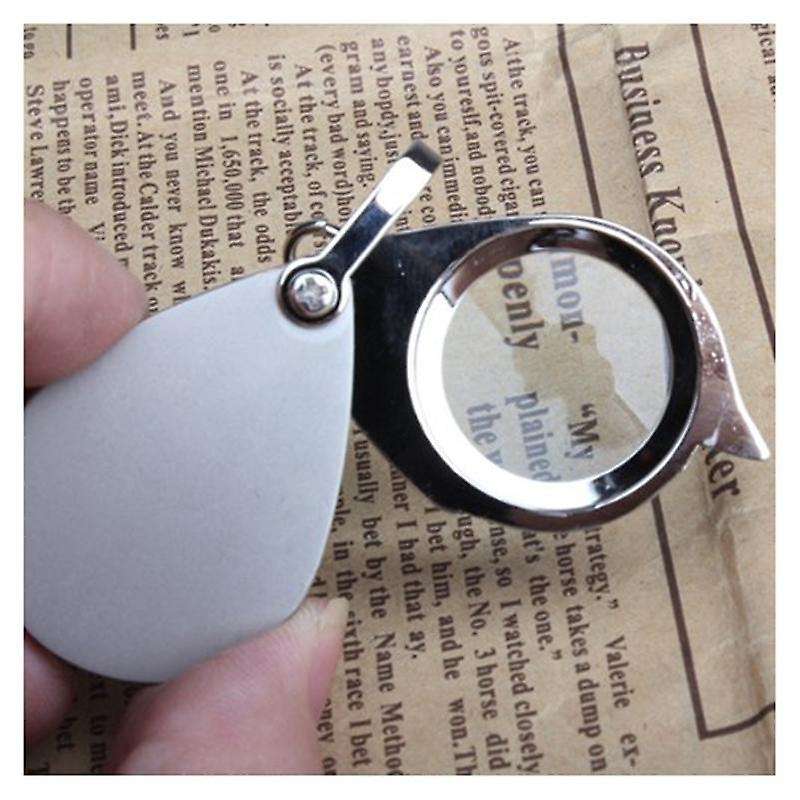 3pcs 30mm 3x Pocket Folding Magnifying Glass with Key Chain Silver