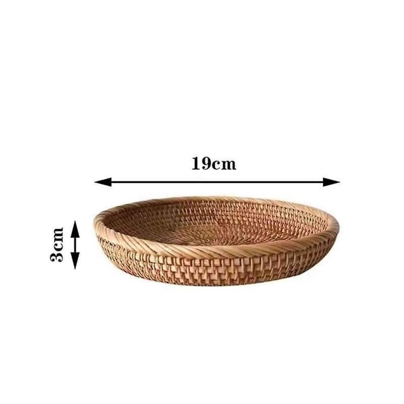 Rattan Handmade Real Rattan Fruit Basket Snack Bread Basket Tray S