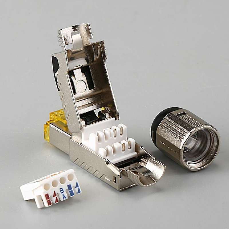 2pcs Cat8 Industrial Ethernet Connector Rj45 Shielded Field Plug Tool