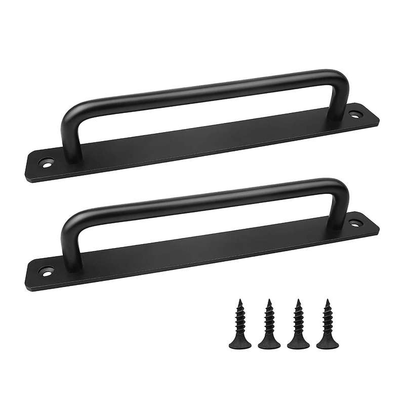 2pcs Black Door Pull Handle Aluminium Alloy Sliding Heavy Duty