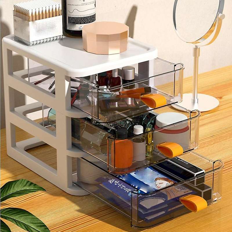 Transparent Desktop Organizer Boxes Storage Drawers Plastic D
