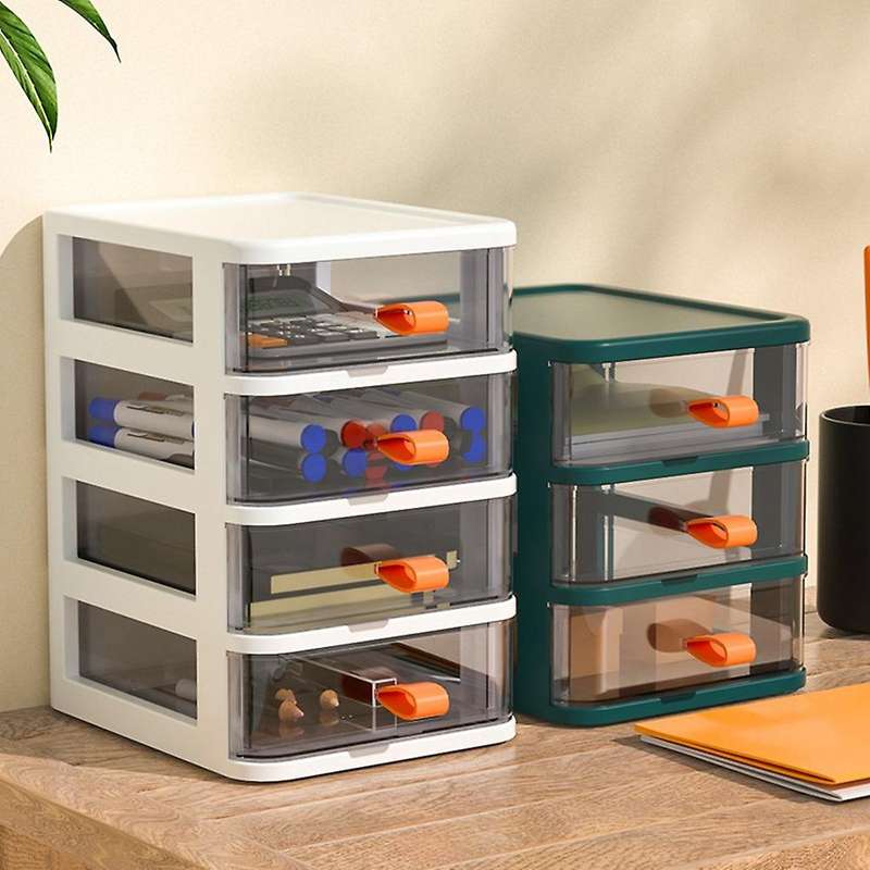Transparent Desktop Organizer Boxes Storage Drawers Plastic D