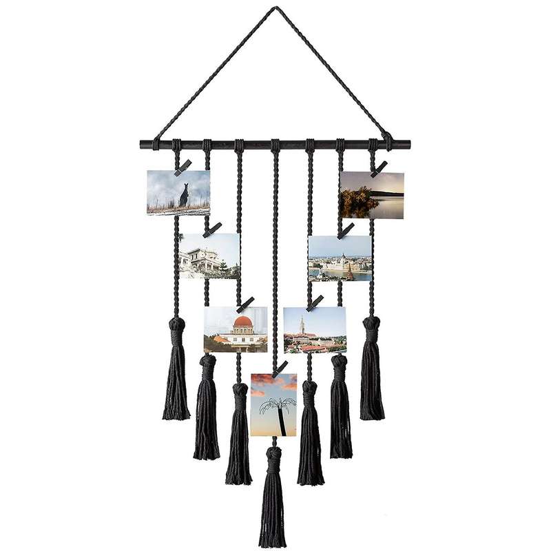 Hanging Photo Display Macrame Wall Hanging for Apartment Bedroom