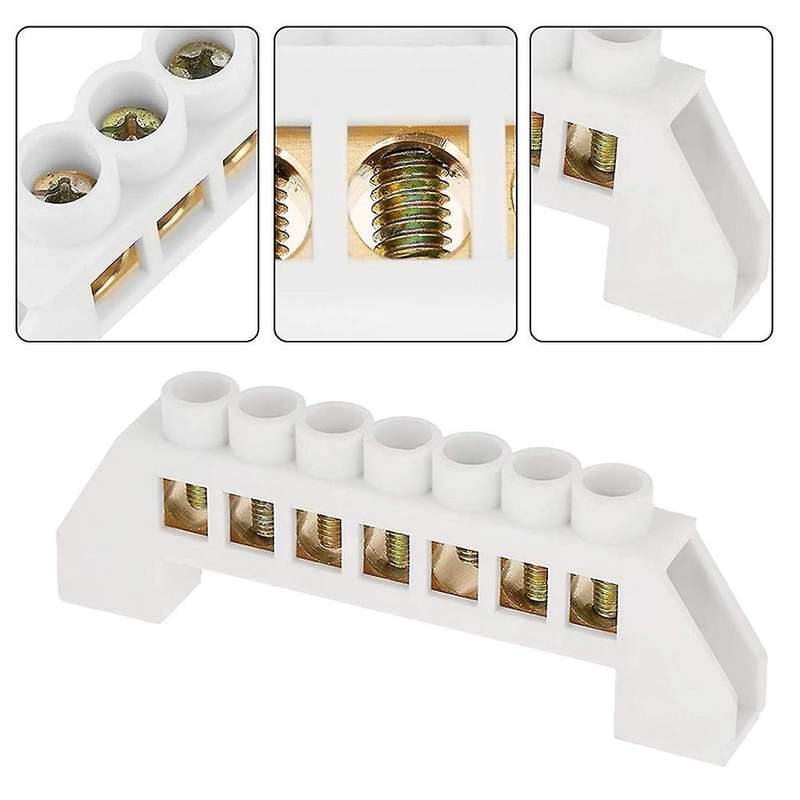 10pcs 7-hole Bridge Design Electrical Distribution Wire Screw Brass
