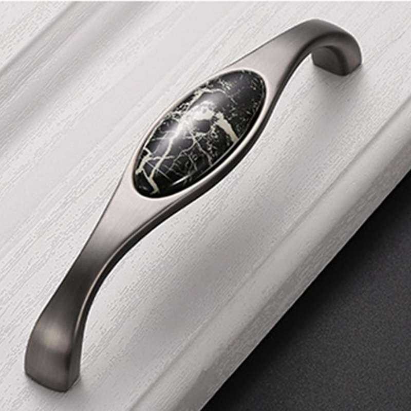 2 Pcs Ceramic Handles Zinc Alloy Handle Puller with Screws for Home
