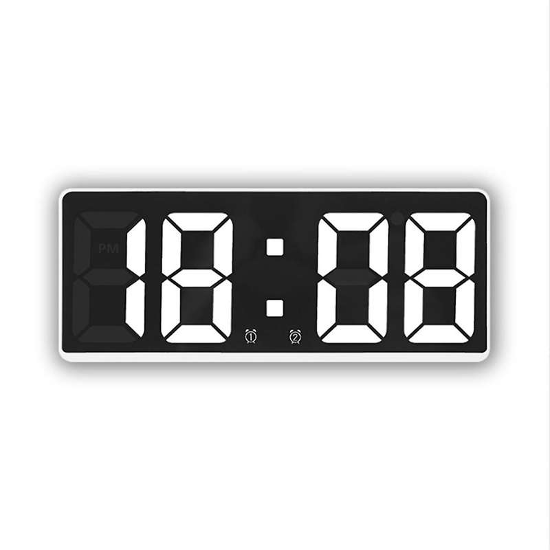 Digital Alarm Clock Led Clock Large Screen Digital Clock White