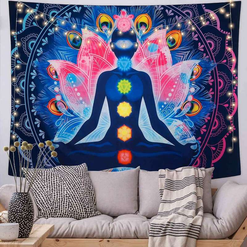 Seven Chakra Tapestry Yoga Meditation Tapestry Colorful Wall Tapestry