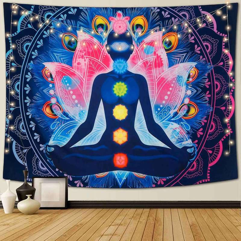Seven Chakra Tapestry Yoga Meditation Tapestry Colorful Wall Tapestry