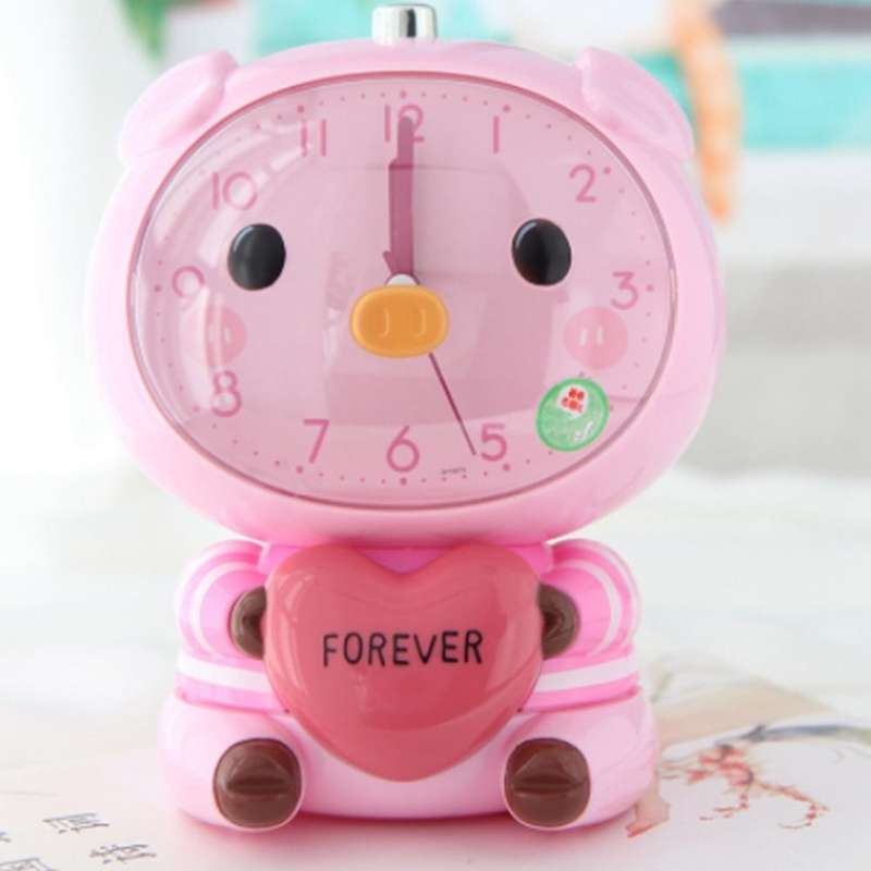 Cartoon Alarm Clock Bedside Luminous Children's Alarm Clock Beige
