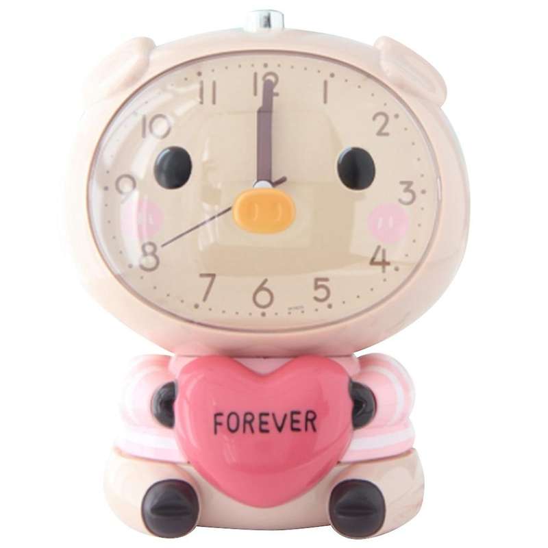Cartoon Alarm Clock Bedside Luminous Children's Alarm Clock Beige