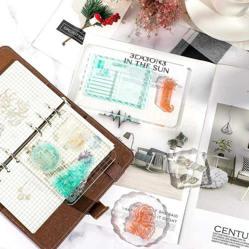 4 Pack Large Acrylic Stamp Block Clear Stamping Tools Set