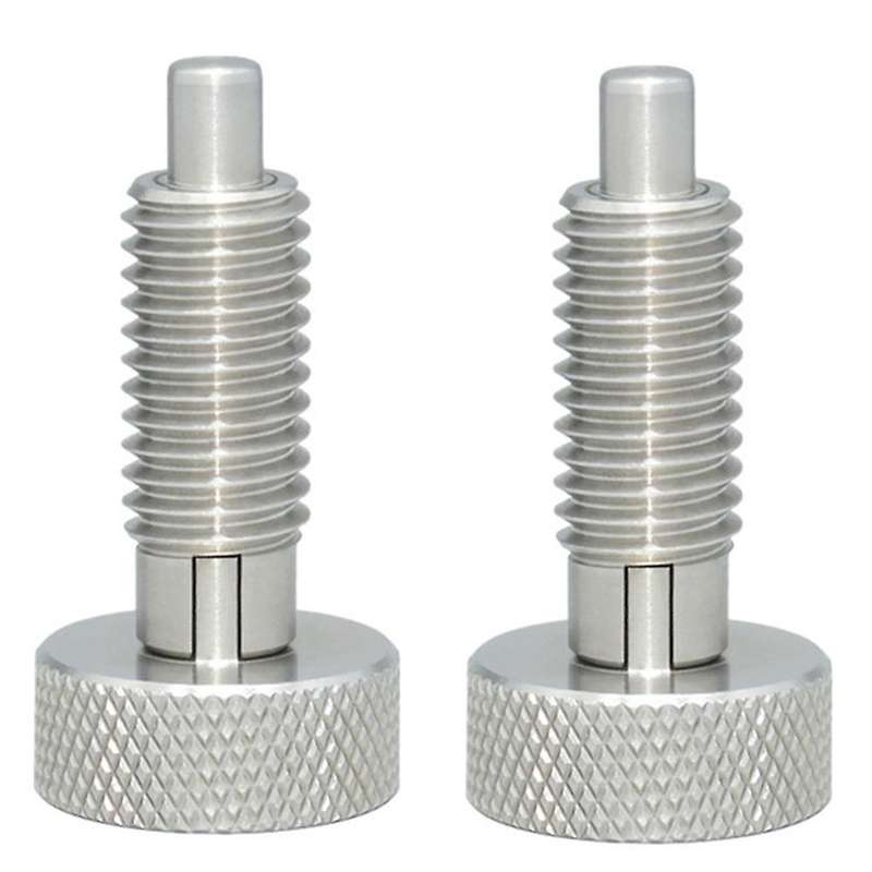 Hand Retractable Spring Plunger with Knurled Lock-out M8x1.25 ,2 Pcs