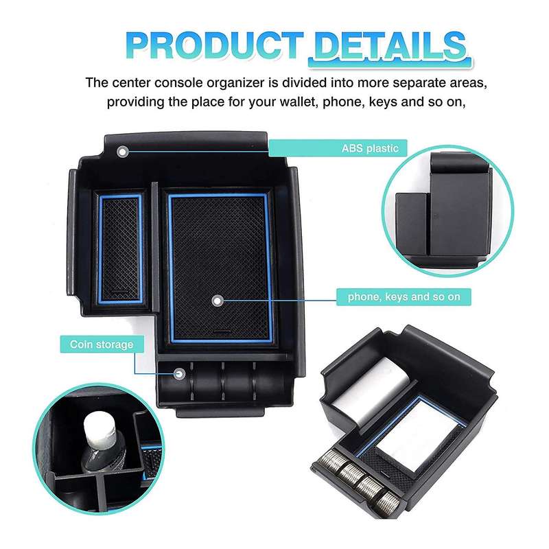 Central Console Armrest Storage Box Holder Tray for Kia Forte 2020-21