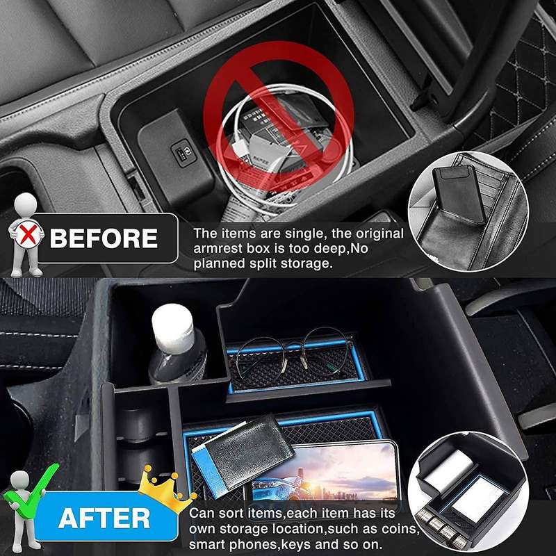 Central Console Armrest Storage Box Holder Tray for Kia Forte 2020-21