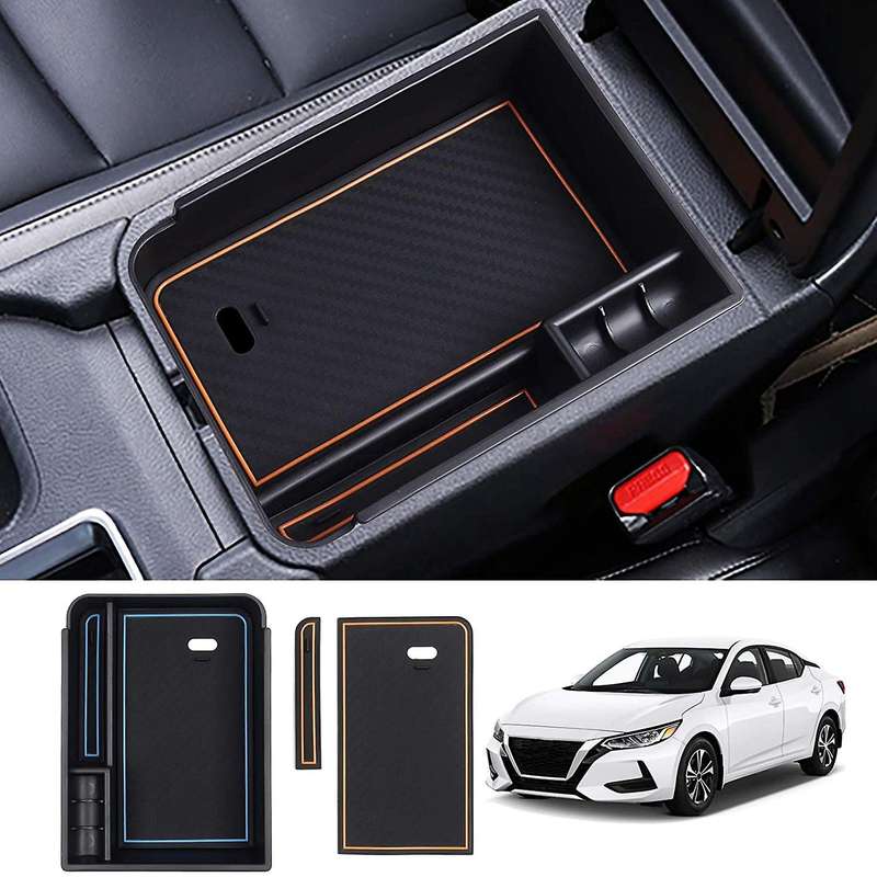 Central Console Armrest Box for Nissan Sentra 2020-2022 Orange+blue