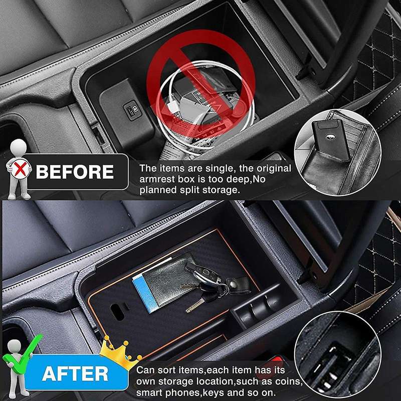 Central Console Armrest Box for Nissan Sentra 2020-2022 Orange+blue