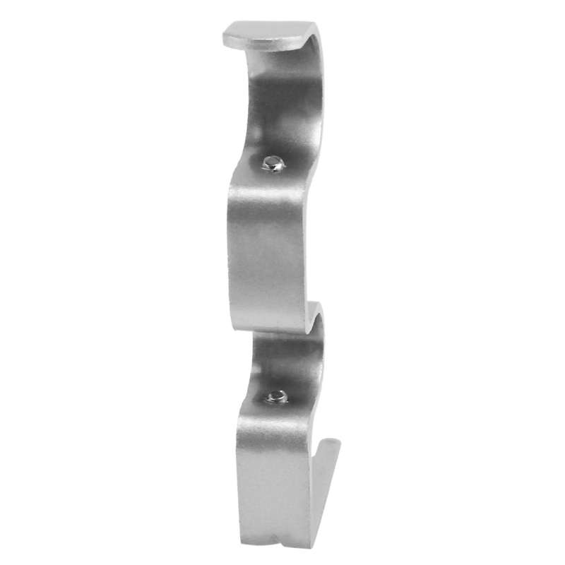 3pcs/set Curtain Rod Brackets Heavy Duty Double Rod Holders Silver