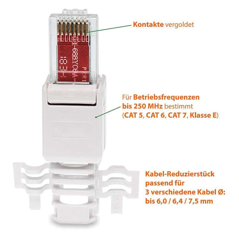 10 Network Plug Tool-free Rj45 Cat6 Lan Utp Cable Plug without Tools