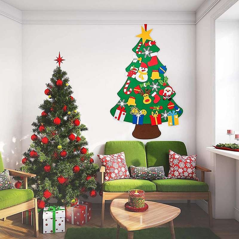Diy Felt Christmas Tree Set for Kids with Ornaments