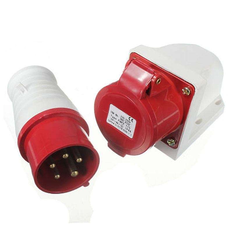16 Amp 5 Pin Plug & Socket Ip44 3 Phase 380-415v 3p + N + Earth 16a