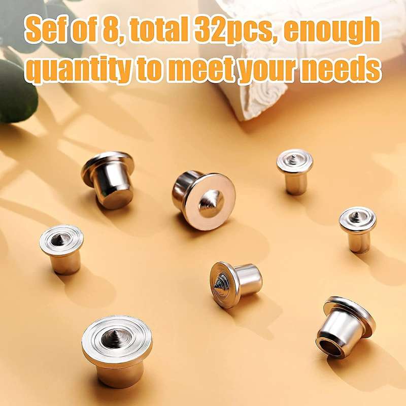 32 Pieces Dowel Pins Center Point Set Solid Dowel Kit (6/8/ 10/12 Mm)