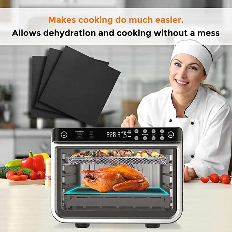 3pcs Air Fryer Liners, Non-stick Oven Mat Compatible Ninja Foodi