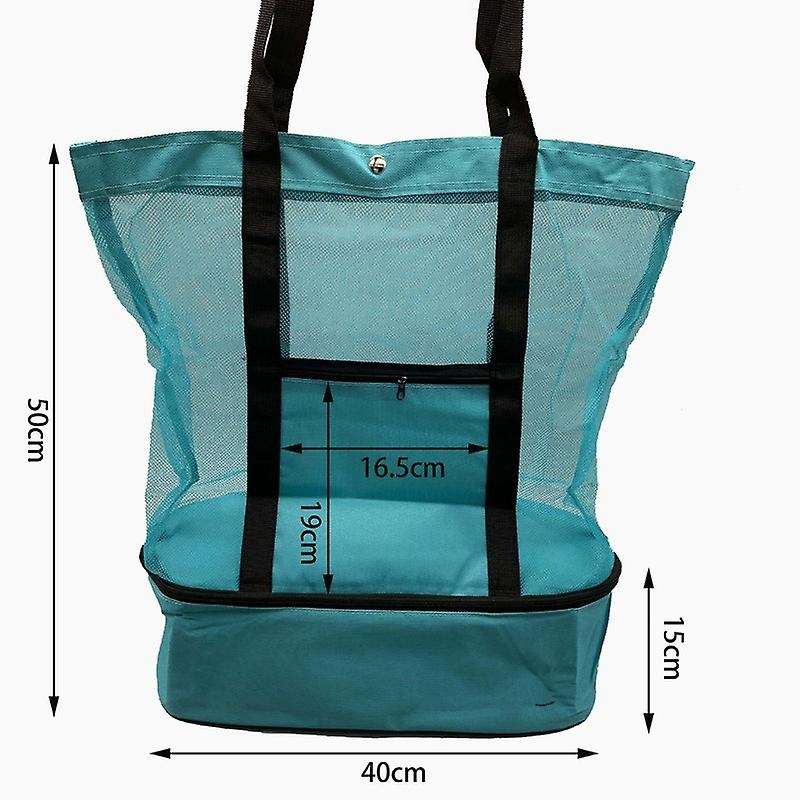 Ladies Picnic Bag Mesh Refrigerator Compartment Oversized -green