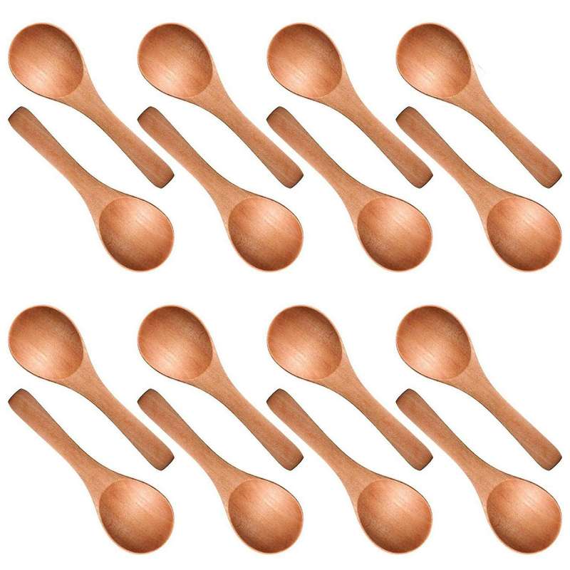 Small Wooden Spo On Tasting Spo On Condiments Salt Spoons for Kitchen