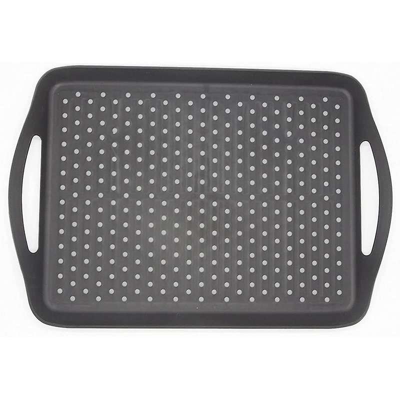 Rectangular Non-slip Plastic Tray with Handle for Home Kitchen