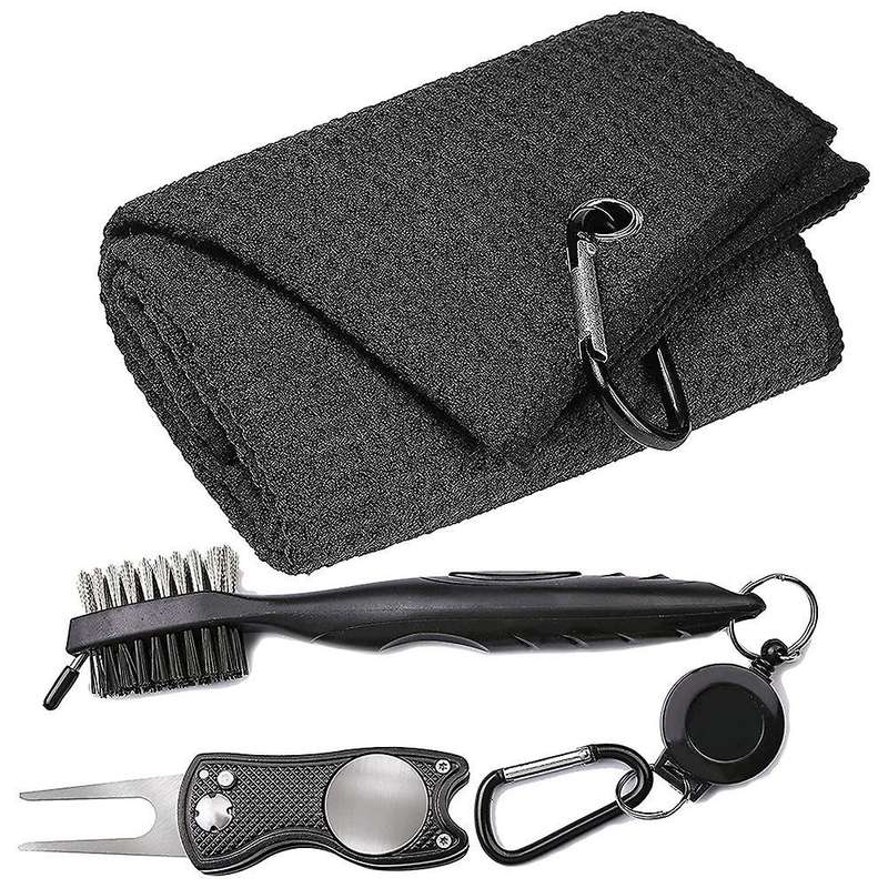 Golf Towel Set Sports Towel with Carabiner Tri-fold Towel 40x60cm
