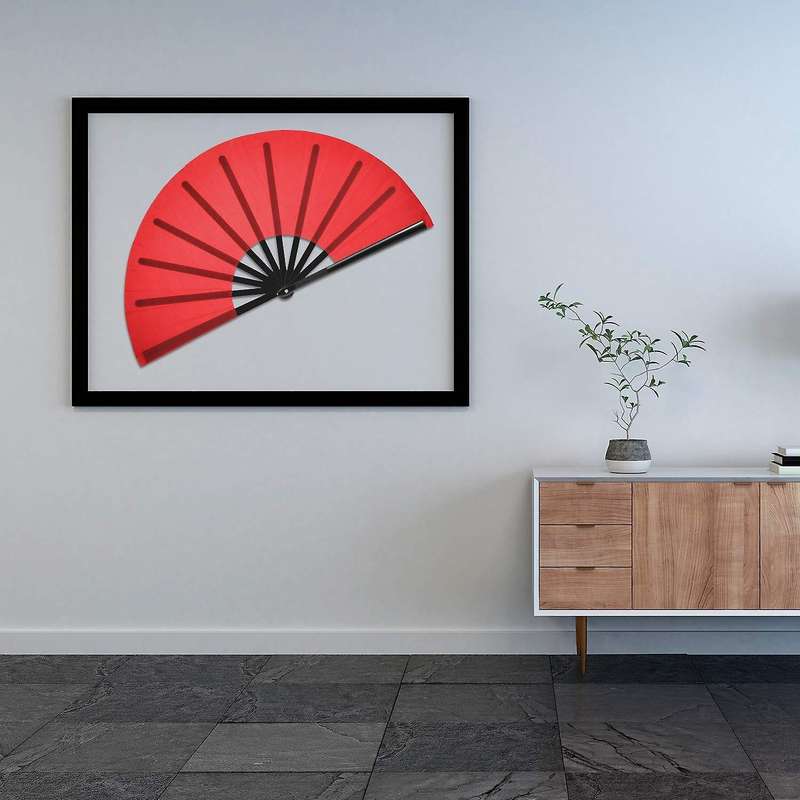 2 Large Nylon Cloth Handheld Folding Chinese Kung Fu Tai Chi Fan(red)