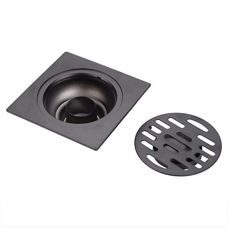 Stainless Steel Duty Drain Cover Home Shower Floor Drain Black 1#