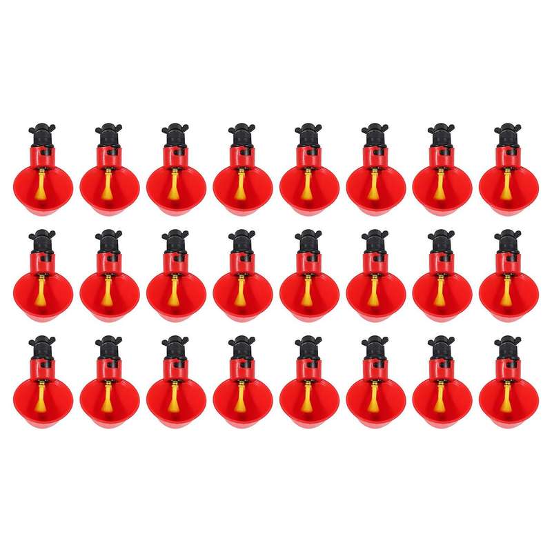 24pcs Feed Automatic Bird Coop Poultry Chicken Fowl Drinker Water
