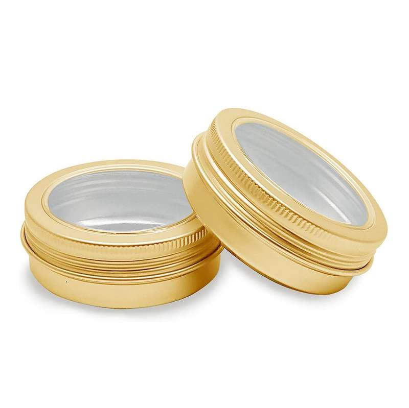 12 Pcs Aluminum Tin Jar 2 Ounce 60 Ml Containers with Lids Round