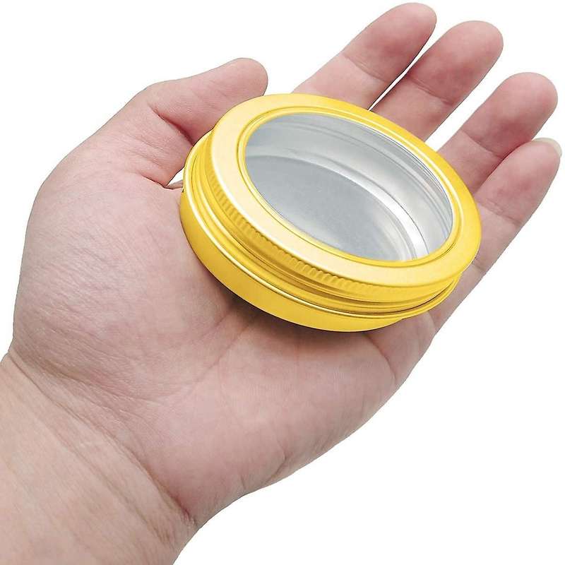 12 Pcs Aluminum Tin Jar 2 Ounce 60 Ml Containers with Lids Round