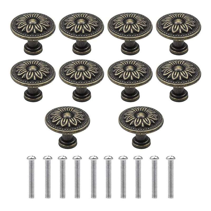 10pcs Cabinet Knob 32mm Vintage Drawer Cupboard Door Drawer Pull Knob