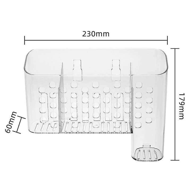 Wall-mounted Transparent Cosmetics Storage Box Plastic Shelves B