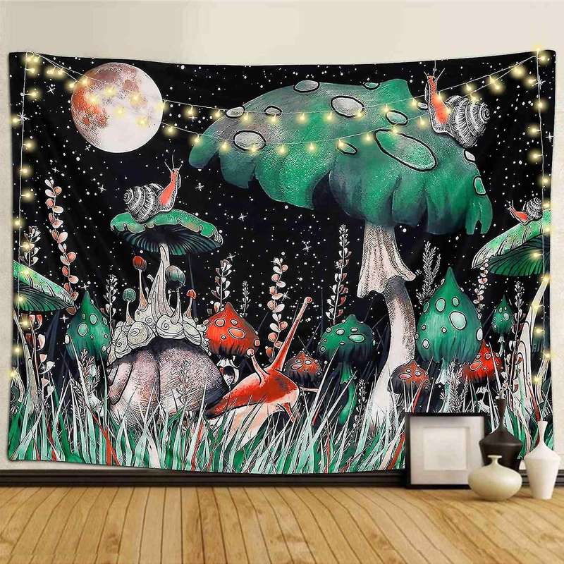 Psychedelic Tapestry Snail Mushroom Tapestry Trippy Wall Hanging
