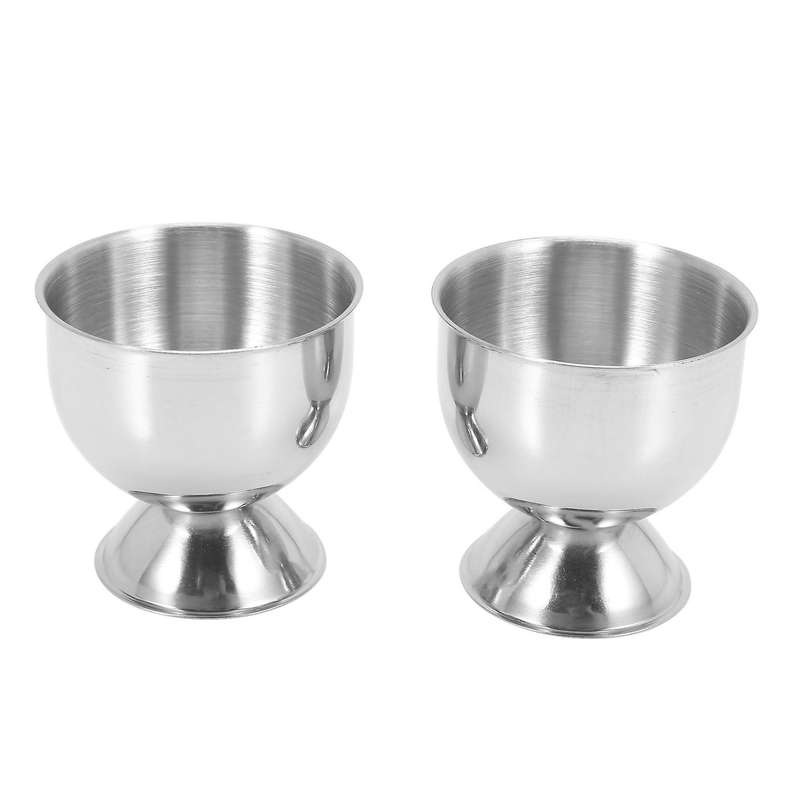 Egg Cup Tray Stainless Steel Boiled Egg Cup Holder Can Glasses 6 Sets