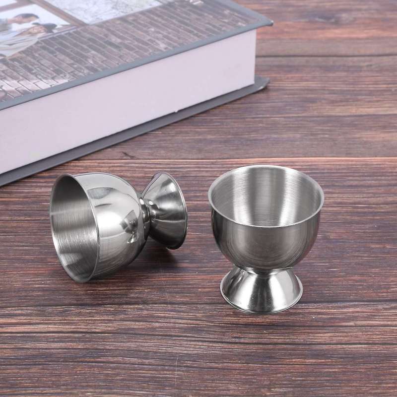 Egg Cup Tray Stainless Steel Boiled Egg Cup Holder Can Glasses 6 Sets