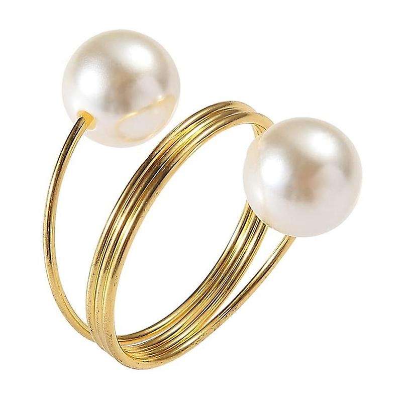 12 Pcs Double-pearl Napkin Rings, for Wedding, Festivals, Banquet