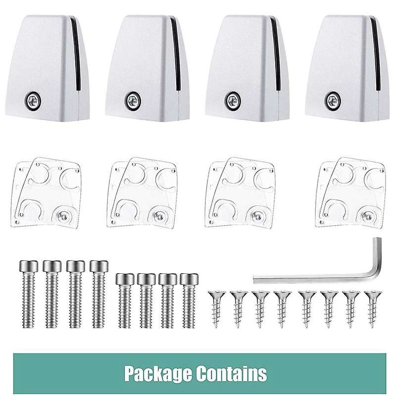 4 Pieces Sneeze Guard Bracket Support Aluminum Alloy Bracket (white)