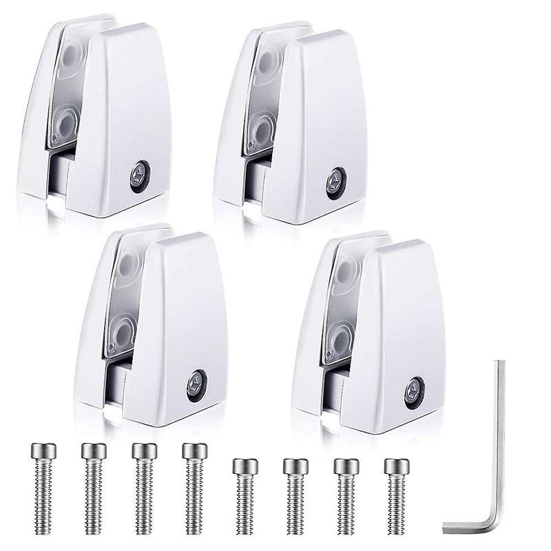 4 Pieces Sneeze Guard Bracket Support Aluminum Alloy Bracket (white)
